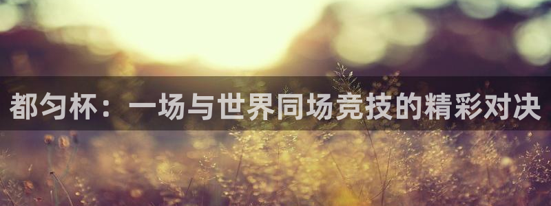 都匀杯：一场与世界同场竞技的精彩对决
